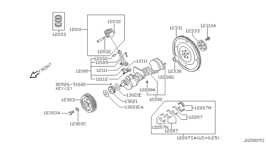 Piston,crankshaft & flywheel