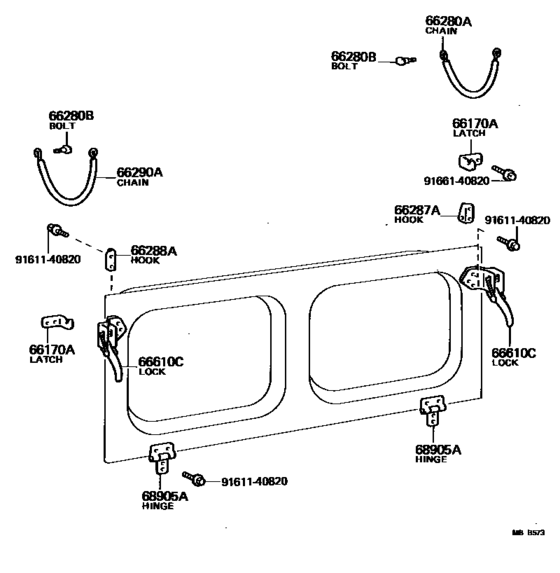Back Door Lock & Hinge