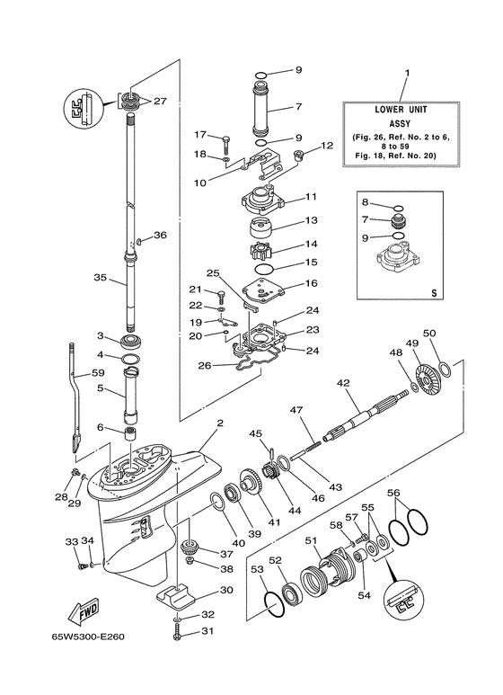 Lower casing & drive 1