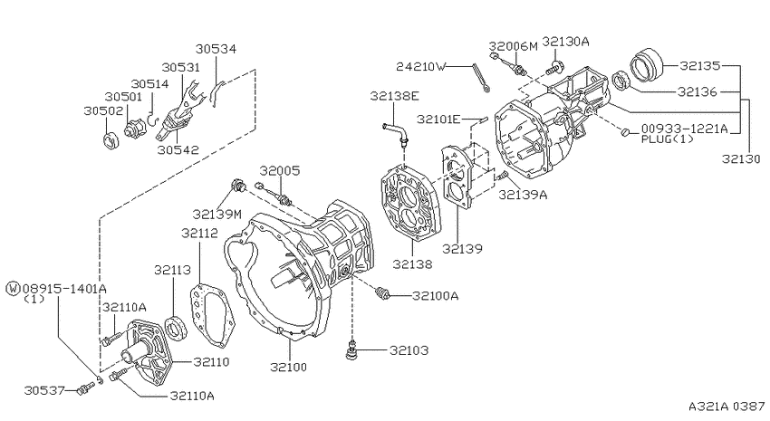 Transmission case & clutch release