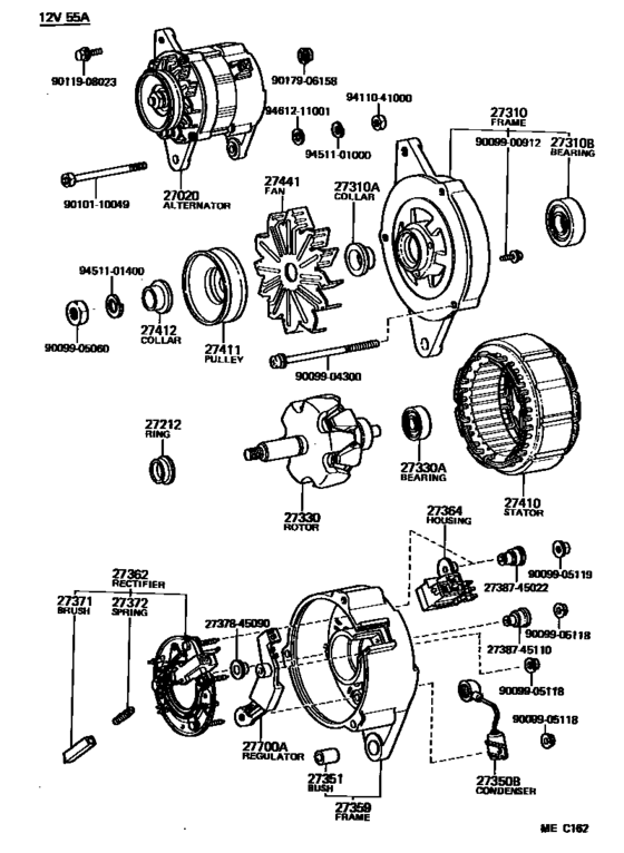 Alternator for 1982 - 1984 Toyota STARLET KP61 | Japan sales region ...