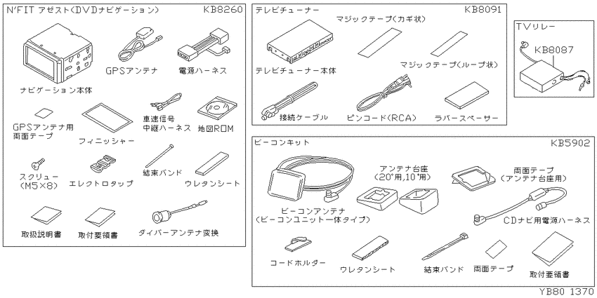 stereo, TV, navigator