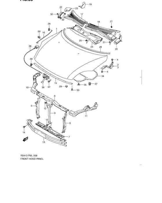 Front hood panel