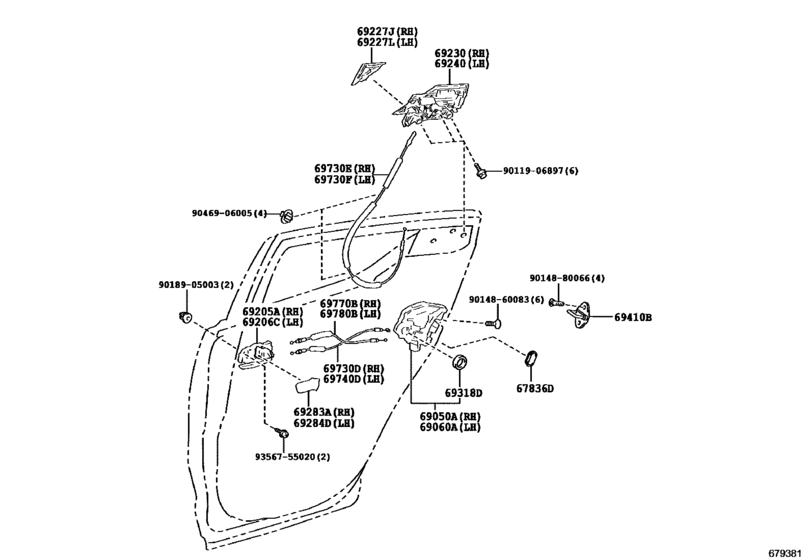 Rear Door Lock & Handle