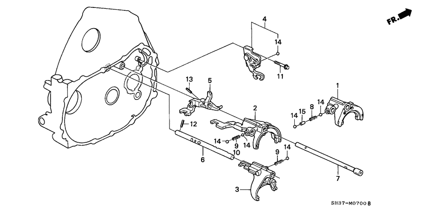 Shift fork/fork shaft