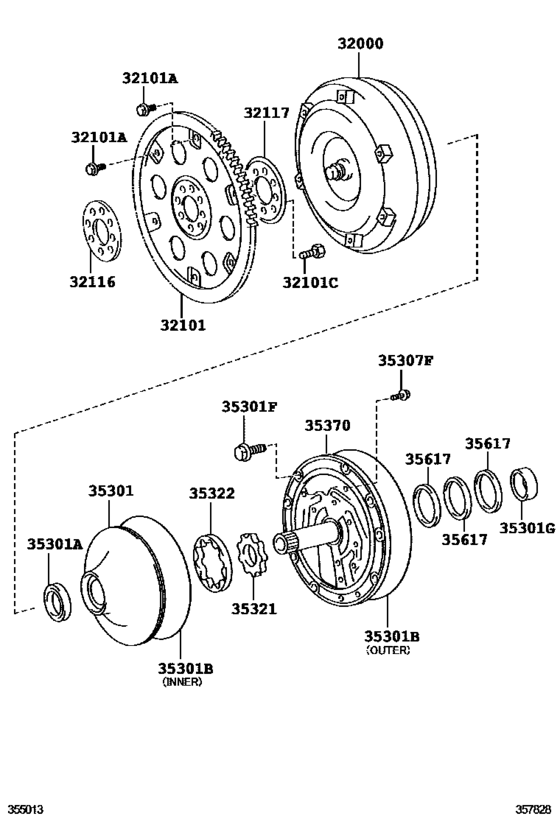 Torque Converter, Front Oil Pump & Chain (Atm)