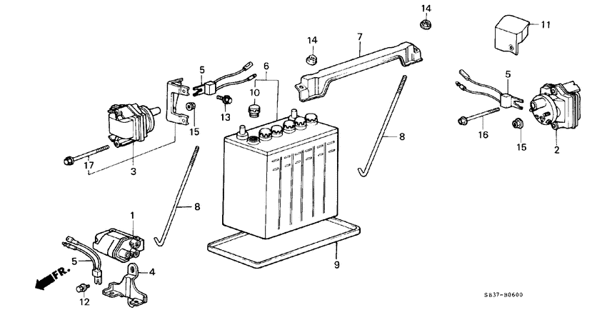 Ignition coil/battery/ regulator