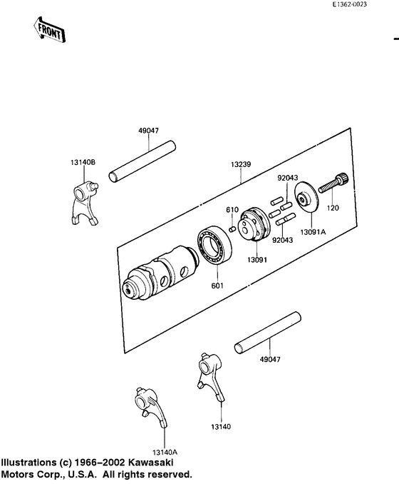 Gear change drum & forks