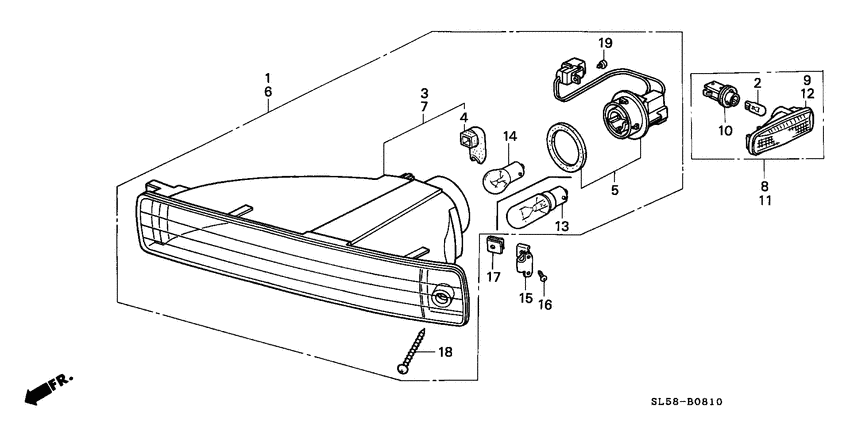 Front combination light