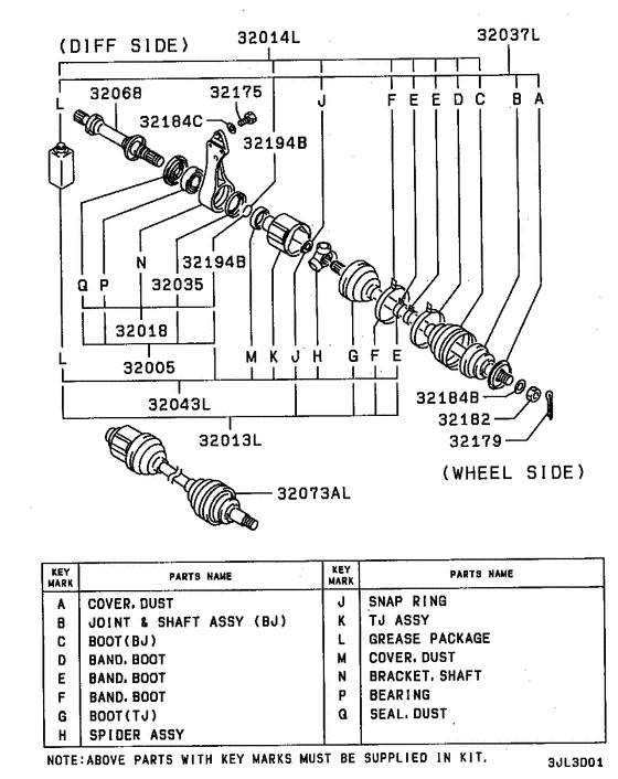 Front axle drive shaft