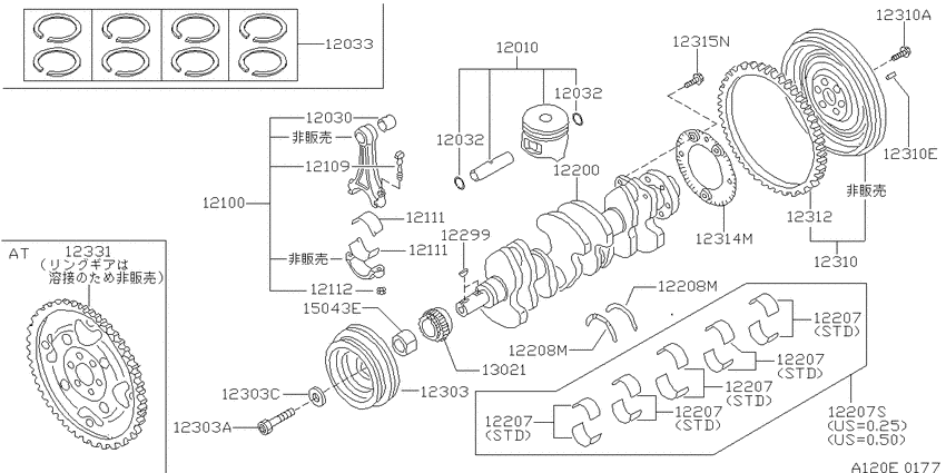 Piston,crankshaft & flywheel