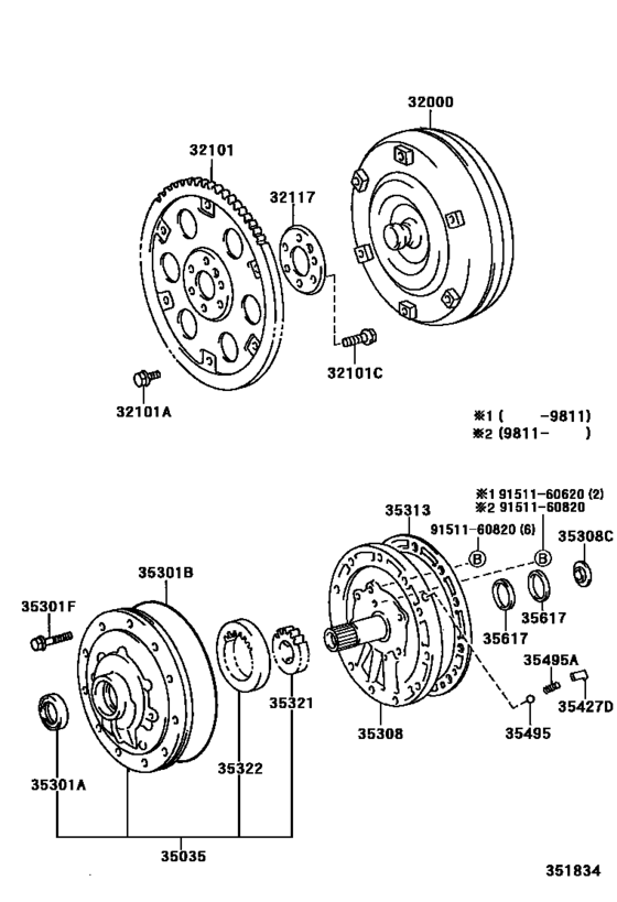 Torque Converter, Front Oil Pump & Chain (Atm)