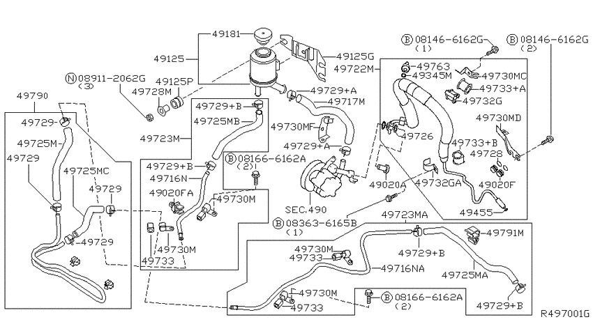 Power steering piping
