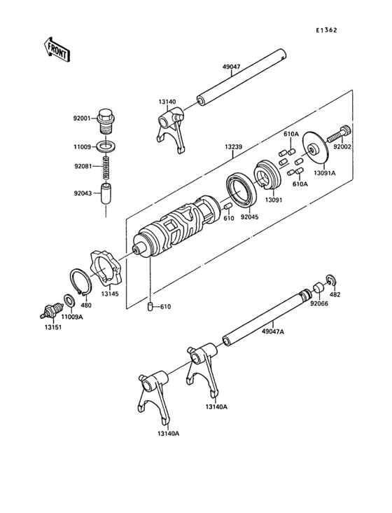 Gear change drum/shift fork(s)