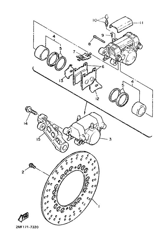 Rear brake caliper