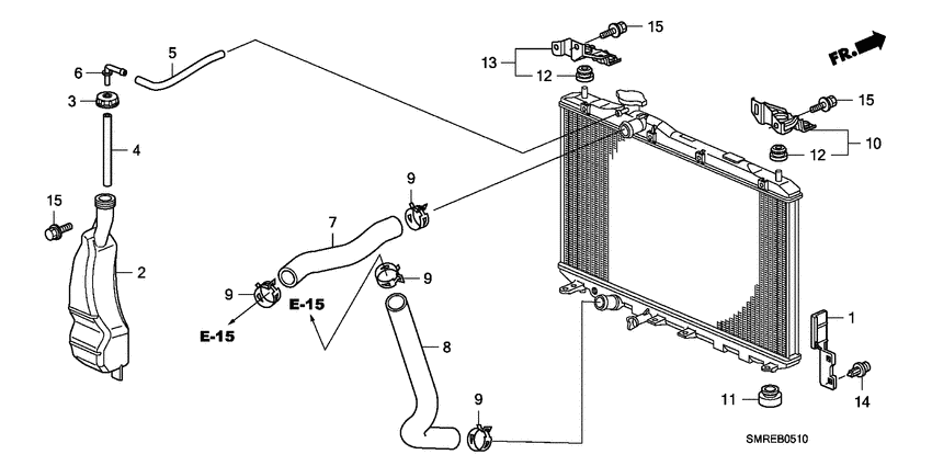 Radiator hose/reserve tan k