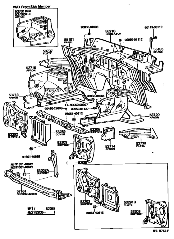 Front Fender Apron & Dash Panel