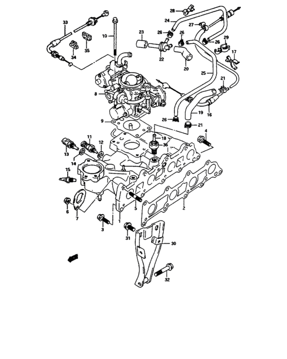 Intake manifold and throttle body