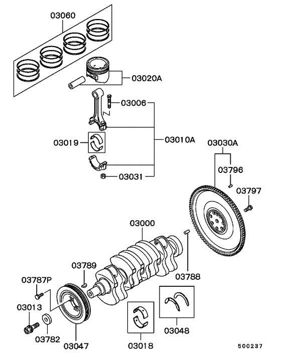 Piston & crankshaft