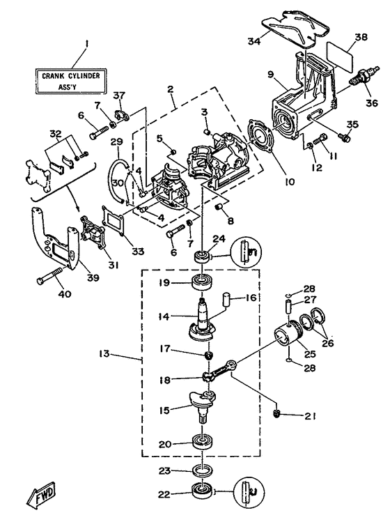 Cylinder. crankcase