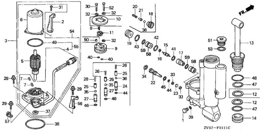 Power trim-tilt components