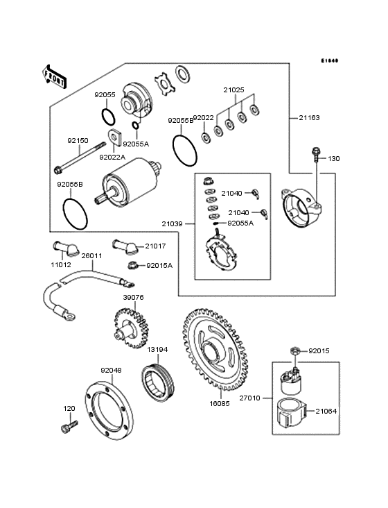 Starter motor/starter clutch