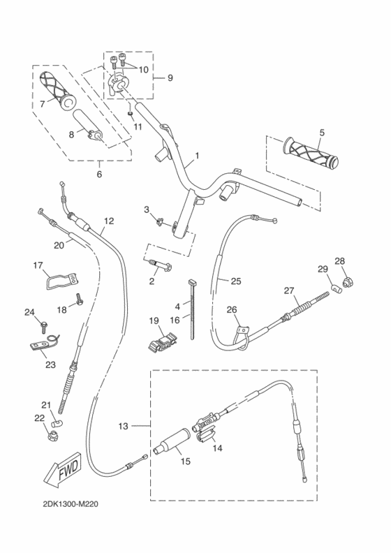 Steering handle & cable