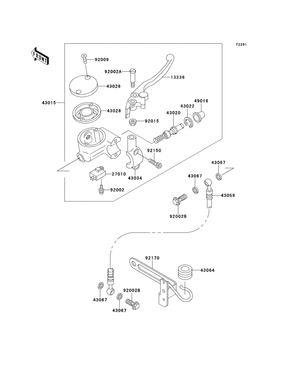 Front master cylinder