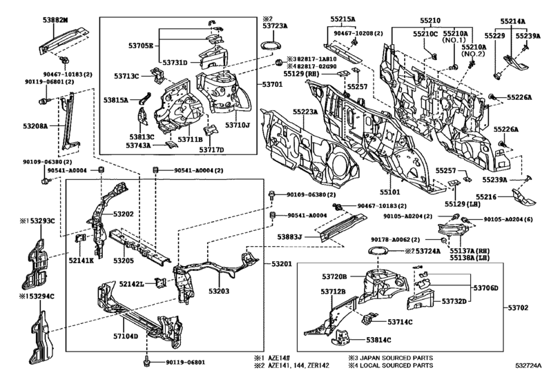 Front Fender Apron & Dash Panel