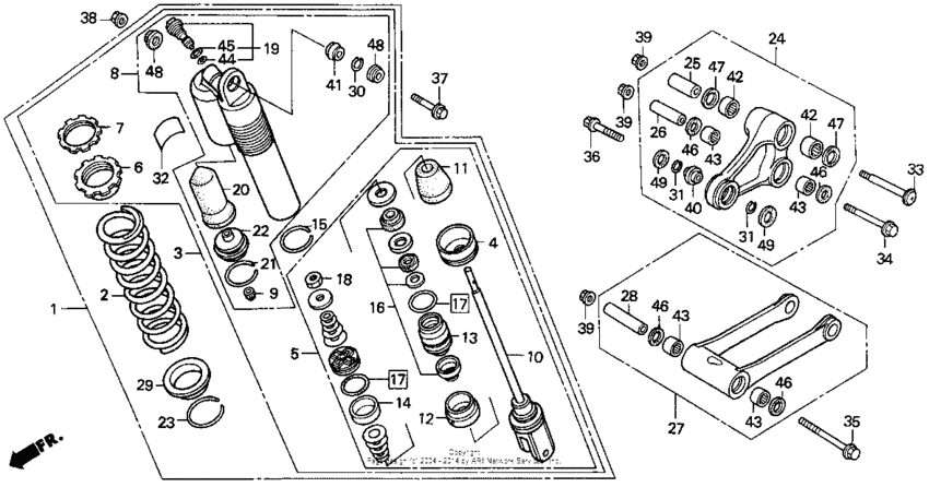 Rear shock absorber 90