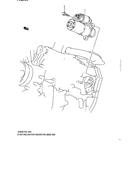 Starting motor mounting