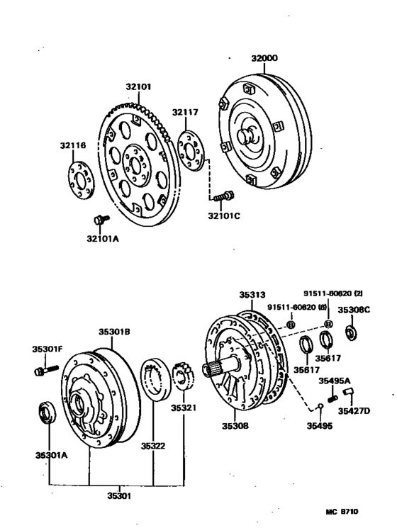 Torque Converter, Front Oil Pump & Chain (Atm)