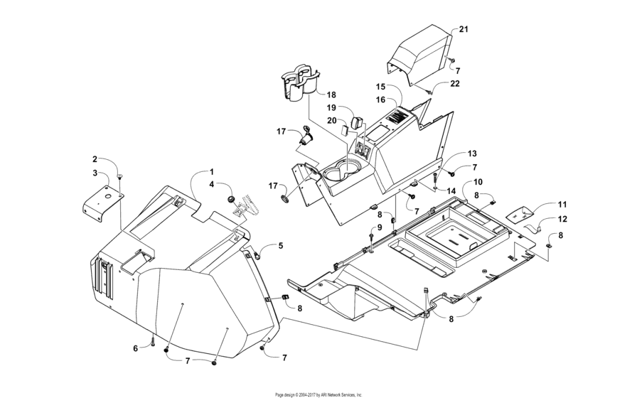 Front Console And Floor Panel Assembly