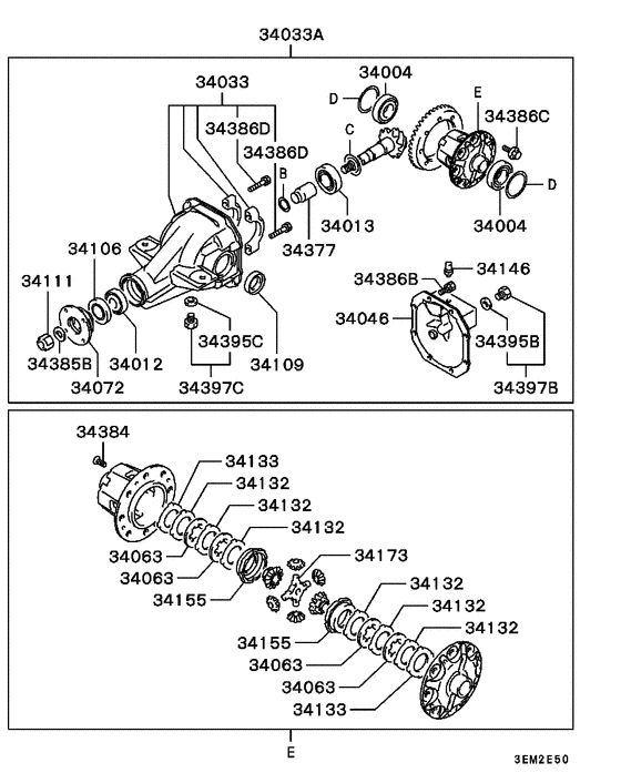 Rear axle differential