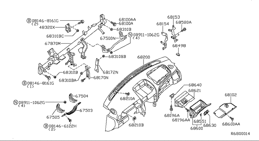 Instrument panel, pad & cluster lid