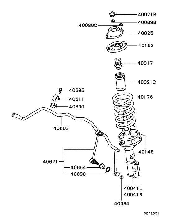 Front susp strut & spring