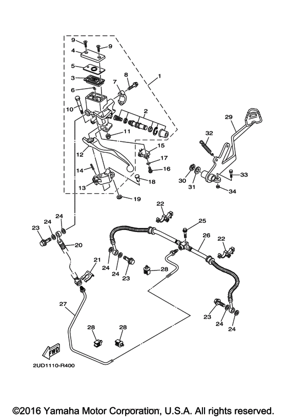 Rear master cylinder