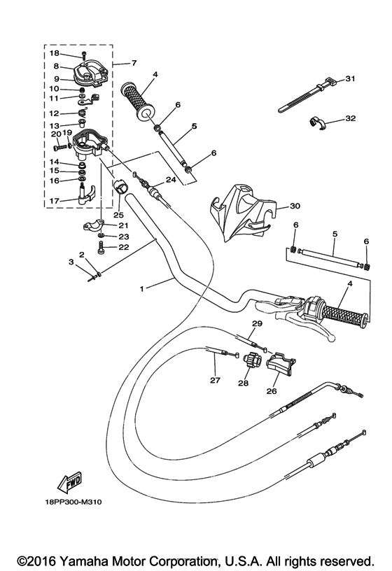 Steering handle & cable