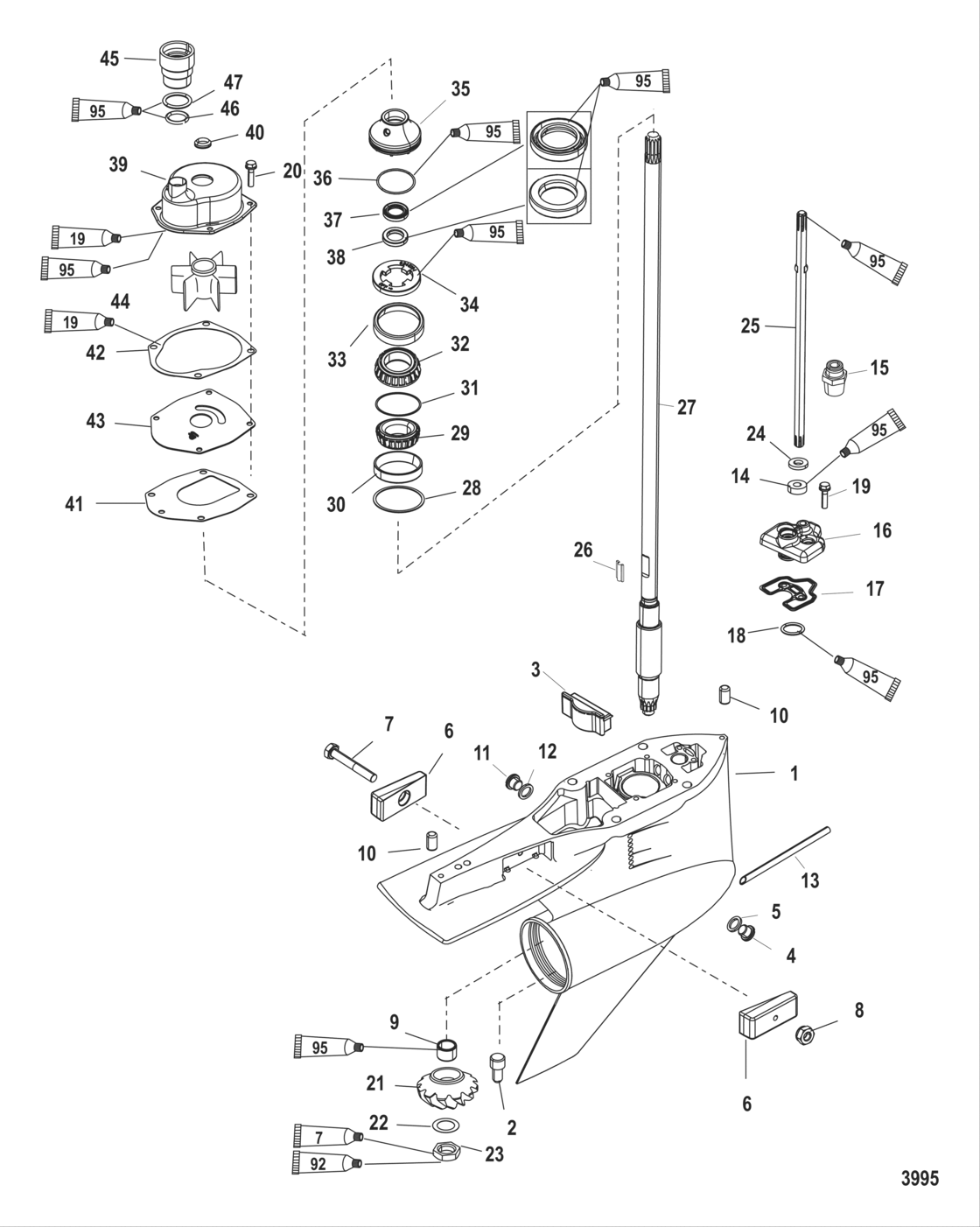 Gear Housing Driveshaft-Standard/counter-Fleetmaster