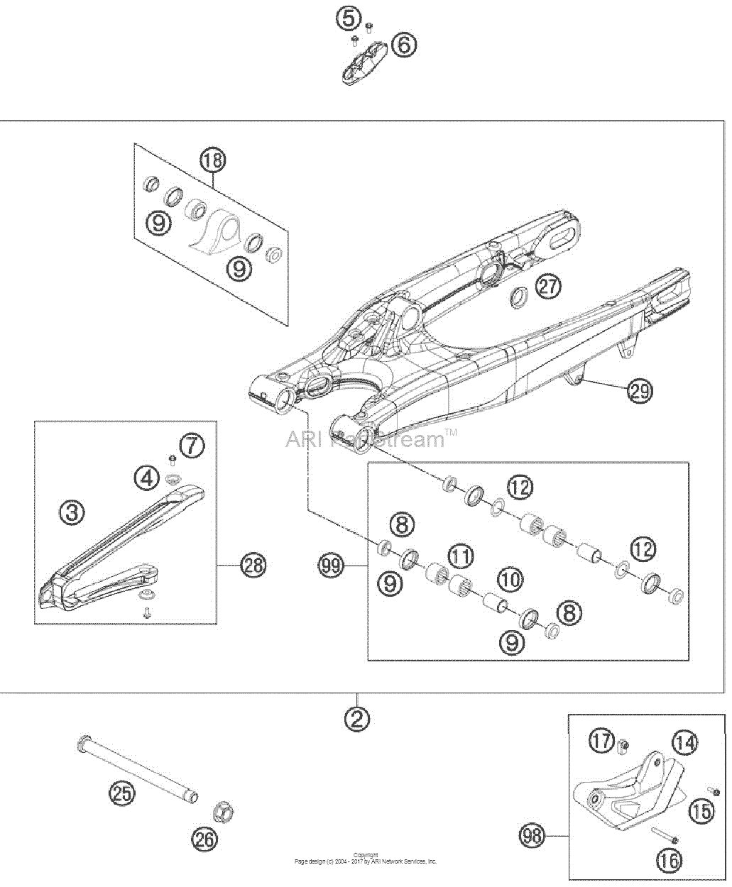 Swing Arm для KTM 450, год: 2012. OEM запчасти - Мегазип (регион продаж -  US/EU, ,18095973-940163)