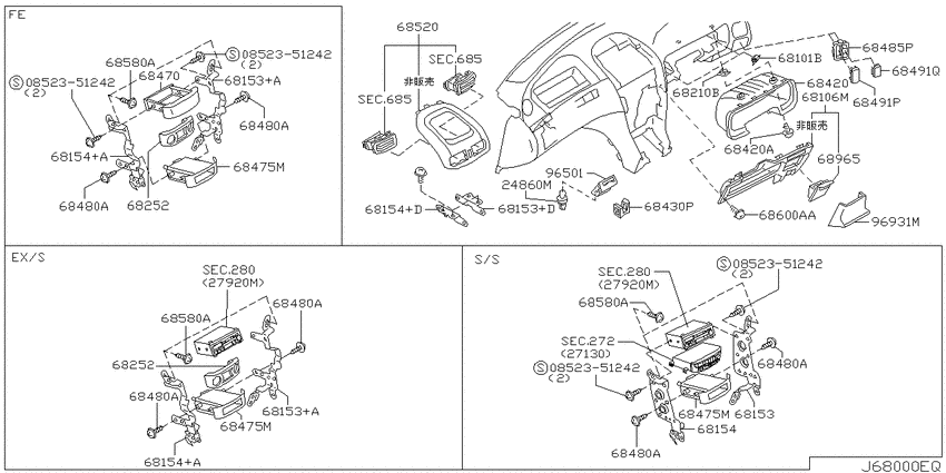 Instrument panel, pad & cluster lid