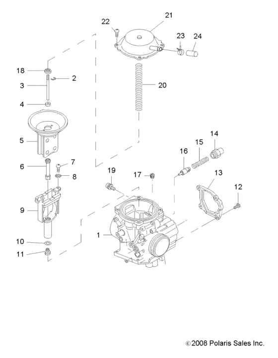 Engine, carburetor, upper