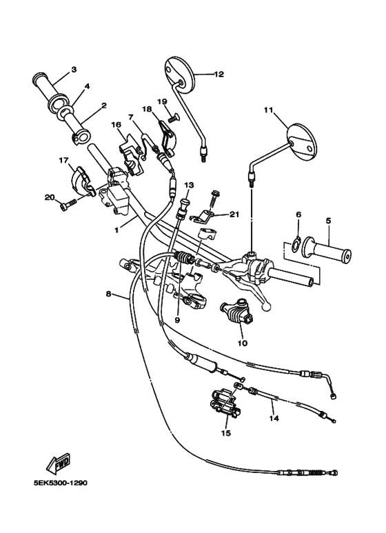 Steering handle & cable