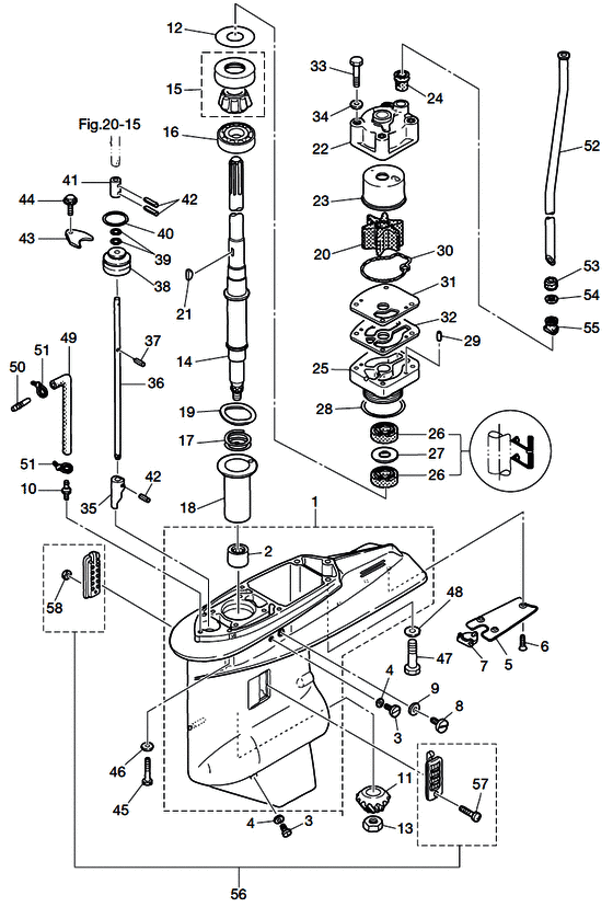 Gear case (drive shaft)