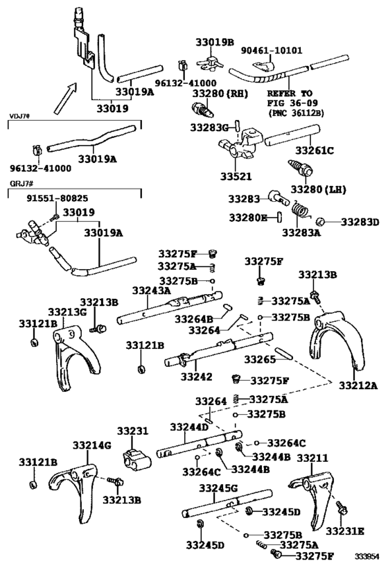 Gear Shift Fork & Lever Shaft (Mtm)