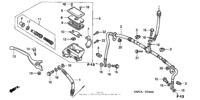 Front brake master cylinder