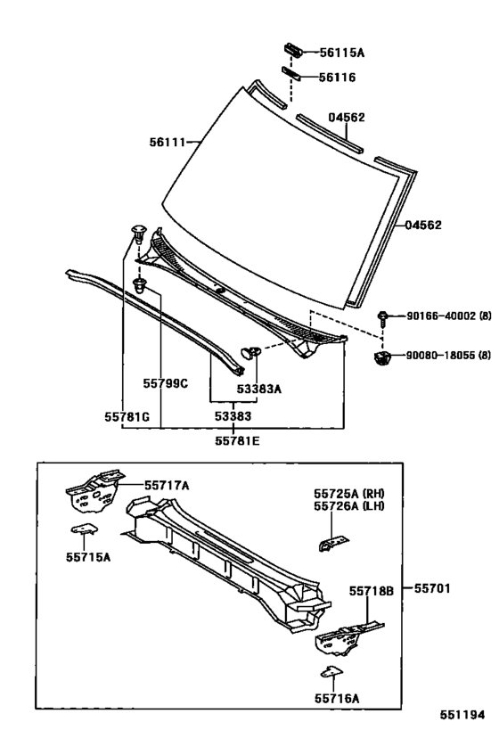 Cowl Panel & Windshield Glass