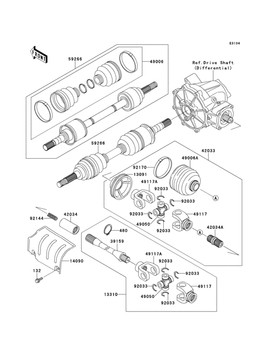 Drive shaft(front)(klf400-b1/b1a/b2)