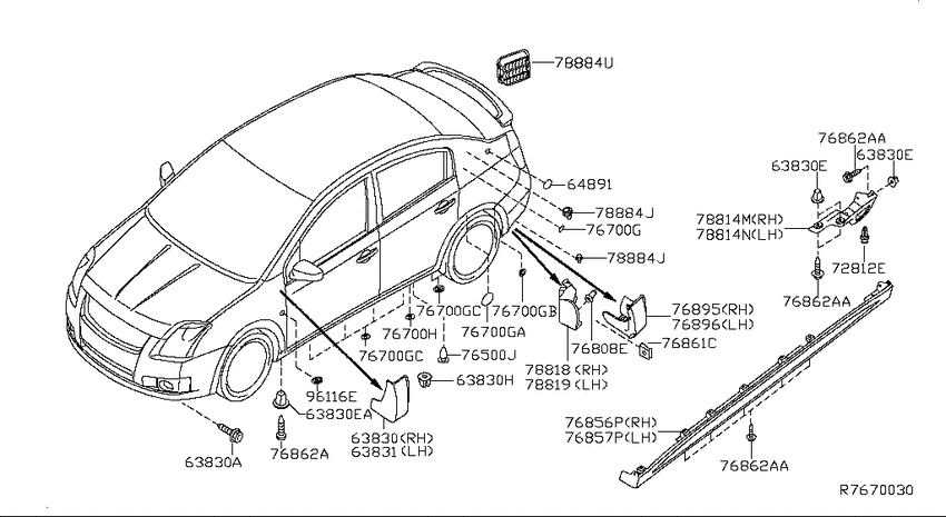 Body side fitting