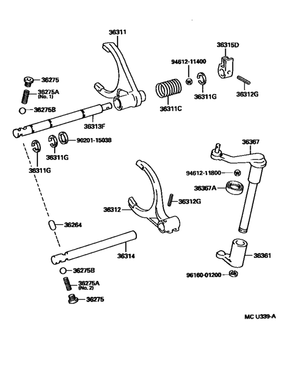 Transfer Lever & Shift Rod